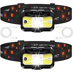 $11.98* | 2-Pack MIOISY 1200 Lumen Rechargeable LED Head Lamps w/ Motion Sensor at Amazon