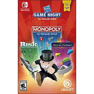 Hasbro Game Night: Monopoly, Risk, Trivial Pursuit (Nintendo Switch) - $8 @ Walmart