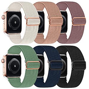 6-Pack Apple Watch Adjustable Elastic Solo Loop Nylon Sport Bands $3.99 + Free Shipping w/ Prime or on $35+
