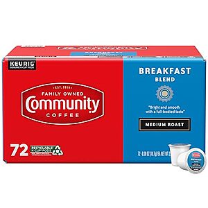 [SnS, AC] $24.57 | 72-Count Community Coffee Single-Serve Keurig Coffee Pods (Breakfast Blend) at Amazon (34.1￠ each)