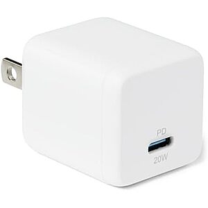 [AC] $6.07 | Amazon Basics 20W Fast Charging USB-C Nano GaN Wall Charger, 1-Port PD 3.1 at Amazon