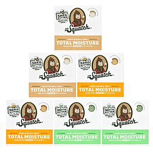 [S&S] Dr. Squatch Total Moisture Natural Men’s Bar Soap, Soap Bar (5oz, 6-Pack) $20.47