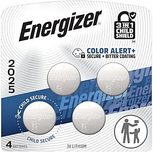 [SnS, AC] $3.74* | 4-Pk Energizer 3V Lithium Coin 2025 Batteries w/ 3-in-1 Child Shield at Amazon