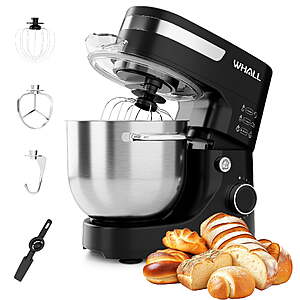 $69.99 FS Walmart by Whall:  12-Speed 5.5 Qt Tilt-Head Stand Mixer, Black with Dough Hook, Wire Whip, Beater