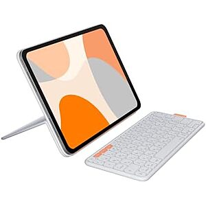 $109.99 | Logitech Flip Folio Keyboard Case iPad Pro 11 inch M4 & M5 Air M2-Off-White at Amazon