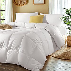 Shilucheng Goose Feather Down Comforter Queen Size, 100% Cotton Cover $44.99 AC