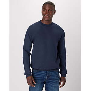 Hanes Sweatshirt, Heavyweight Fleece Sweatshirt, Crewneck Pullover for Men, Navy S-M ONLY $6.96