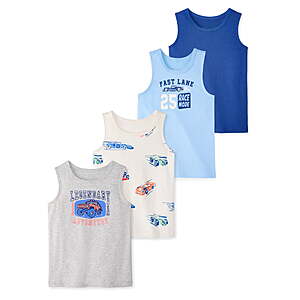4-Pack: Garanimals Newborn, Baby & Toddler Boy Cotton Graphic Tank Tops, 4-Pack, Sizes 0-6T - $4.58