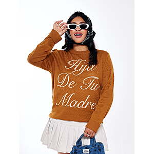 Hija De Tu Madre, Unisex Knit Sweater, Sacred Heart, Select Sizes from $7.71