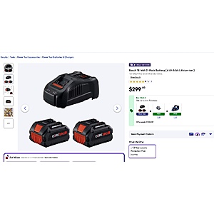 Buy One Get Two - Bosch 18 -Volt 2 -Pack Battery ( 6 Ah 6 Ah Lithium-ion ) | GXS18V-20N26 $299