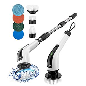 Bomves Cordless Electric Spin Scrubber w/ 8 Brush Heads $19.99 + Free Shipping w/ Prime or on $35+