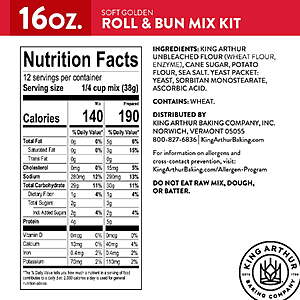 $4.08 get $3 Walmart Cash Limit 5 King Arthur Baking Company Soft Golden Roll & Bun Mix, 16oz