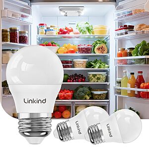 [Prime] 3-Pack Linkind A15 5W LED Refrigerator & Freezer Light Bulbs, E26 Base, 5000K Daylight $5.99 + Free Shipping