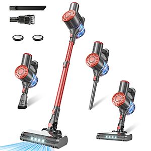Tipdiy 45KPa Cordless Stick Vacuum Cleaner w/ Anti-Tangle Brush Head, Self-Standing Design & LED Floor Lights $43.99 + Free Shipping