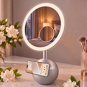 Acer Vanity Mirror with Lights, Wireless Charging & Speaker - Clear View for Makeup, 15W Fast Charging, 3 Color Dimmable $49.99