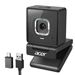 Acer A740 4K Webcam for PC with Noise Canceling Mic for Streaming Meetings $29.99