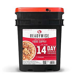 ReadyWise 14 Day Emergency Food Supply Bucket- 150 Servings - $79.99 + FS