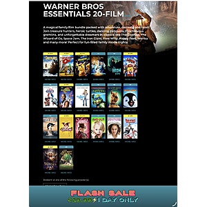 Fanflix Warner Bros. Essentials 20-Film Family Collection $29.99