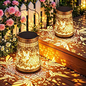 2-Pack Ahaorigin Hollowed-Out Metal Hummingbird Hanging Solar Lantern Lights $14.99 + Free Shipping w/ Prime or on $35+