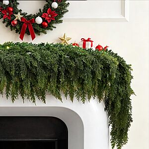 Amazon – 2PCS 6FT Christmas Cedar Garland with 160 Pine Branches, Realistic Faux Garland - $23.00 w/ Code