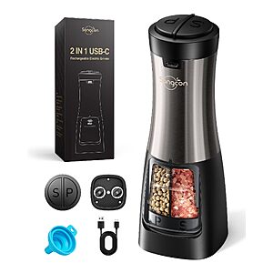 Amazon – Sangcon 2-in-1 Rechargeable Electric Salt and Pepper Grinder - $15.99 w/ Code