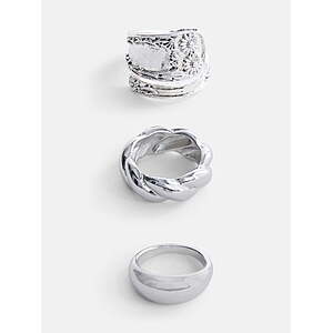 $1.44, Walmart, 3 piece No Boundaries Women’s Etched Flower Rings