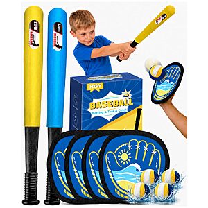 Amazon – Baseball Toss and Catch for Kids, 4 Gloves, 4 Balls, 2 Bats, 1 Bag - $14.99 w/ Code