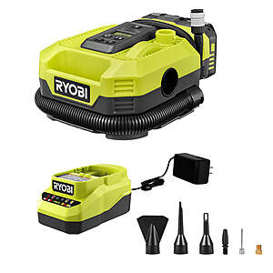 $63.99, FS, Blemished RYOBI 18V ONE+ Dual Function Digital Inflator/Deflator Kit, Direct Tools Outlet