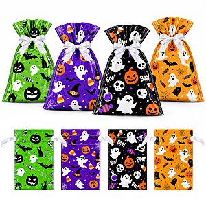 Amazon – joycraft 24Pcs Halloween Treat Bags-6x9 in Drawstring Foil Party Favor Bags - $7.80–$12.60 w/ Code
