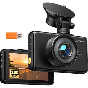 Amazon – iZEEKER 2.5K Dash Cam Front, 1440P QHD Car Camera with 3" IPS Display - $25.64 w/ Code