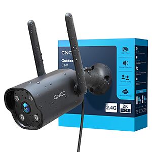 Amazon – GNCC 2K Outdoor Security Camera, 24/7 Recording, Plug-in, AI, Black-1P - $14.39
