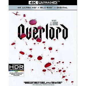 Overlord 4K UHD + Blu Ray + Digital $13.79 Walmart.com
