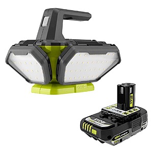 RYOBI ONE+ 18V Cordless 360° Light with 3800 Lumens + ONE+ 18V 2.0 Ah Lithium Battery $124
