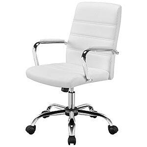 Yaheetech Faux Leather Swivel Office Chair (White) $71.99 + Free Shipping