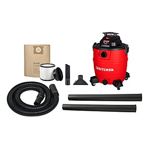 CRAFTSMAN 16-Gallon 6 HP Corded Wet Shop Vacuum with Accessories Included | CMXECXA8101645 $59.98