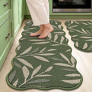 2-Pack JSEI 3D Leaf Scalloped Kitchen Rug Set (17"x30" & 17"x48") $14.99 + Free Shipping w/ Prime or on $35+