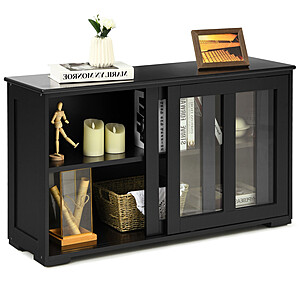 Costway Sideboard Storage Cabinet with Sliding Door (Black) $99.99 + Free Shipping