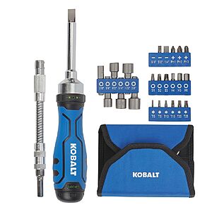 Kobalt Blue 27 -Piece Assorted 3-in Ratcheting Multi-Bit Replaced Combination Tip Screwdriver | 69222 $12.98