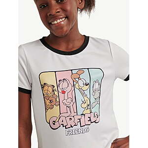 Justice Girls Short Sleeve Tee with Pants 2-Piece Pajama Set $6.84+