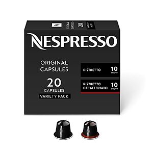 20-Count Nespresso Original Ristretto Variety Pack Dark Roast Espresso Capsules $11.45 + Free Shipping w/ Prime or on $35+