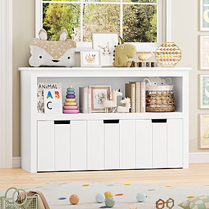 Homfa Kids Toy Storage, Cubes Storage Bins with 3 Drawers, White Toy Box with Shelves and Wheels - $91.19 @ Walmart