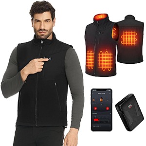 Kemimoto Windproof Heated Vest w/ App Control & 10000mAh Battery (Various Sizes) $40 + Free Shipping