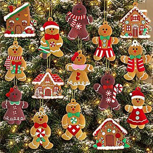 16-Piece 3" Kockuu Gingerbread Man & House Christmas Tree Ornament Set $5.99 + Free Shipping w/ Prime or on $35+