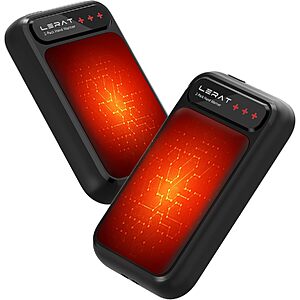 2-Pack Lerat Rechargeable Electric Hand Warmers (Black) $7.59, (White Black) $7.94 + Free Shipping w/ Prime or on $35+
