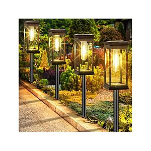 4-Pack Solar Pathway Lights Outdoor (Warm White) $22.99 + Free Shipping w/ Prime or $6 Fee per Order