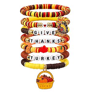 7-Pack HSHFAMIIY Bracelets for Women & Teens (Thanksgiving or Christmas) $3.49 +  Free Shipping w/ Prime or on $35+