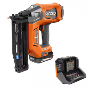 $173.99, FS, Blemished, RIDGID 18V Brushless 16 Gauge 2-1/2" Straight Finish Nailer Kit, Direct Tools Outlet