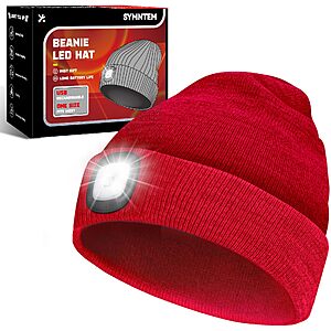 SYMNTEM Unisex Beanie Hat with Light, Rechargeable Headlamps Cap $9.49