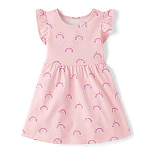 The Children's Place Baby And Toddler Girls Short Sleeve Print Flutter Dress $3.79+