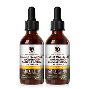 Lukaree 2 Pack Wormwood Black Walnut Cleanse Tincture - Rapid Gut Detox $16.79